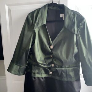 J. R. Nites Holiday Wedding Formal Dress 18W Green Black